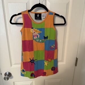 Michael Simon Girls Size 6 Under the Sea Mermaid Dress Patchwork Multicolor